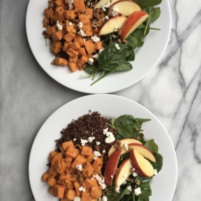 Gluten-free Sweet Potato, Spinach, and Apple Quinoa Bowl